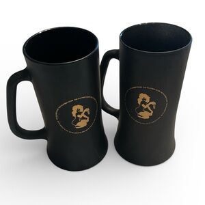 VINTAGE PLAYBOY CLUB black matte mugs 60’s 70’s set of 2 The Playboy Club